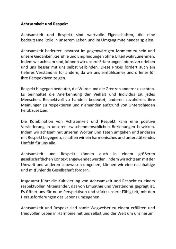 thumbnail of Achtsamkeit und Respekt