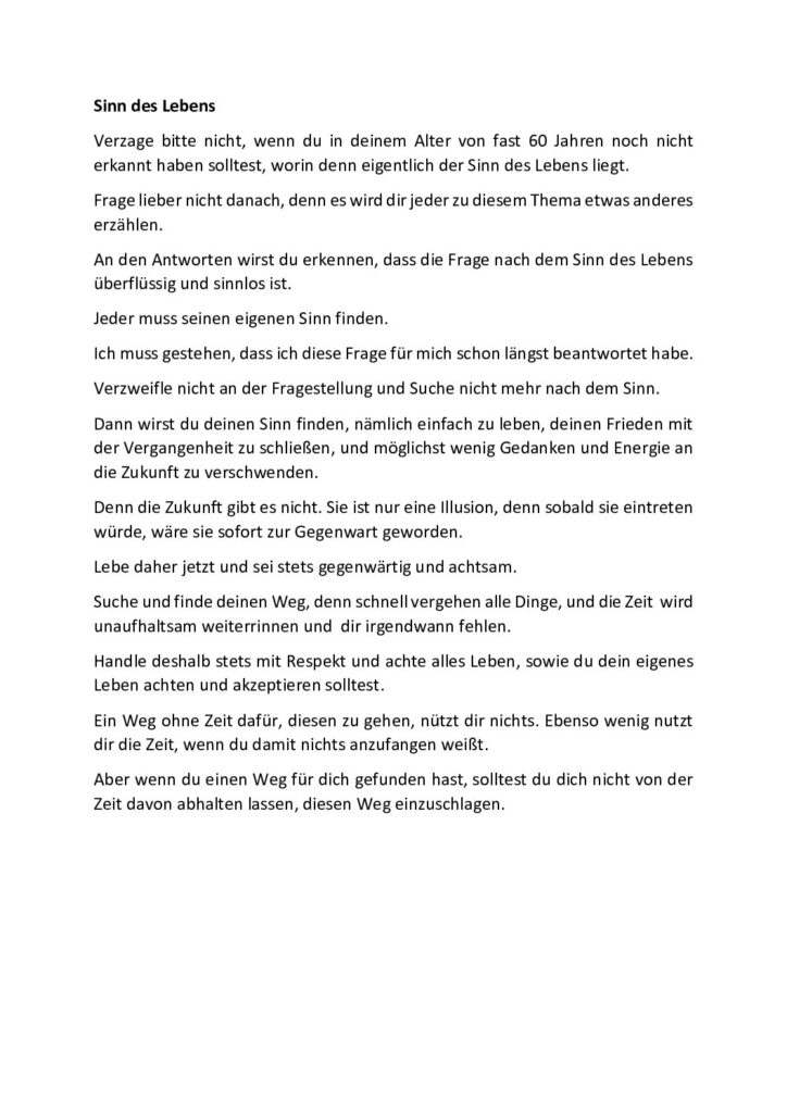 thumbnail of Selbstgespräch und Sinn des Lebens