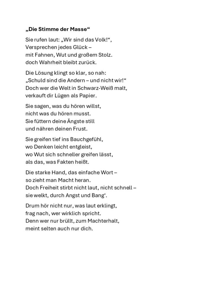 thumbnail of Stimme der Masse